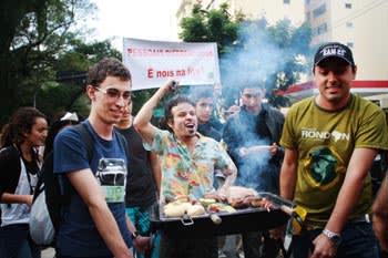 Pictures posted on Facebook show the popularity of 'barbecue protests' in Brazil
