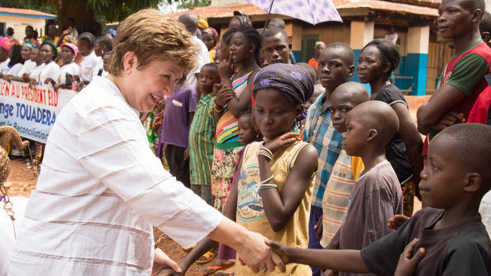 In the field: Kristalina Georgieva on a visit to the Central African Republic