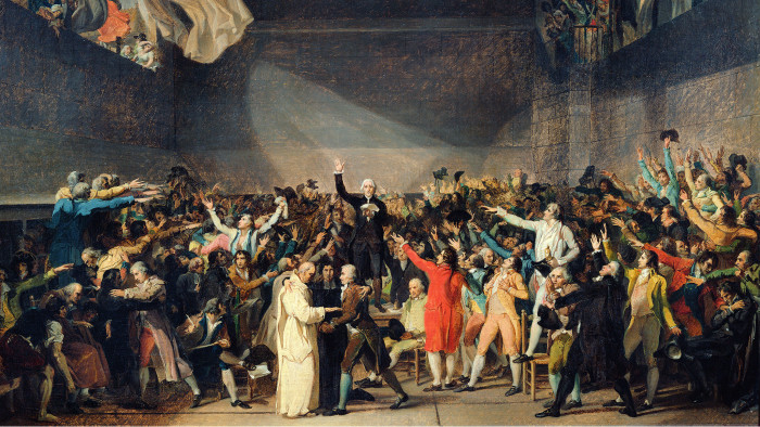 ‘The Tennis Court Oath, 20th June 1789’, by Jacques Louis David (1791)