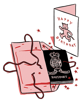An illustration by Ken Mayer Studios of a new passport
