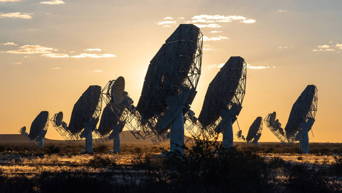 MeerKAT radio telescope in the Karoo in the Northern Cape, South Africa. - credit SARAO (South African radio Astronomy Observatory)
