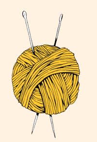 Illustration by Joe Wilson of a yarn ball for crocheting