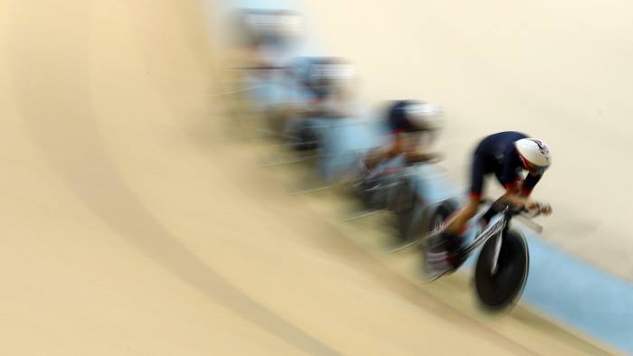 2016 Rio Olympics - Cycling Track - Women's Team Pursuit Semifinals - Rio Olympic Velodrome - Rio de Janeiro, Brazil - Kate Archibald (GBR) of Britain, Laura Trott (GBR) of Britain, Elinor Barker (GBR) of Britain and Joanna Rowsell (GBR) of Britain compete. REUTERS/Paul Hanna TPX IMAGES OF THE DAY FOR EDITORIAL USE ONLY. NOT FOR SALE FOR MARKETING OR ADVERTISING CAMPAIGNS.