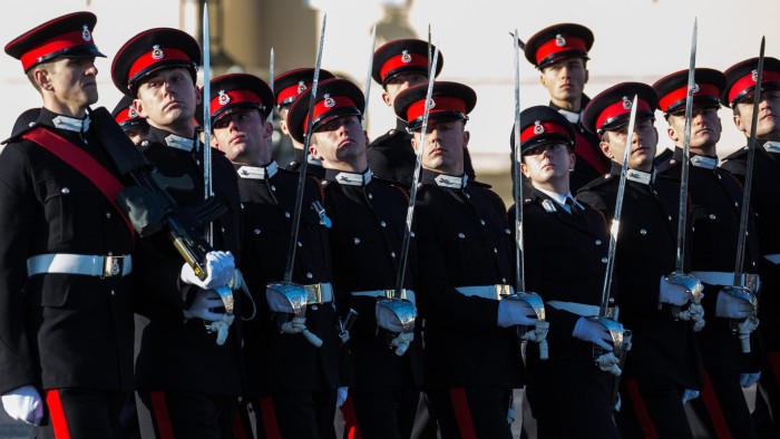 KPJCP8 Sandhurst, UK. 14th December, 2017. The Sovereign?s Parade at the Royal Military Academy in Sandhurst. The Sovereign?s Parade marks the passing out from Sandhurst following the completion of a year?s intensive training of 162 officer cadets from the UK and 25 from 20 overseas countries. The first parade was held in July 1948.