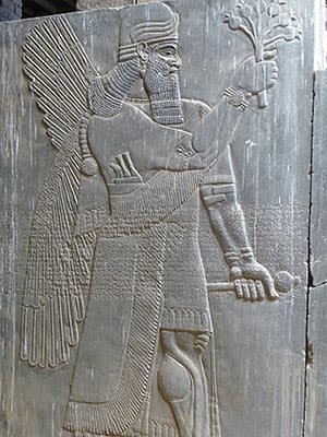 A carving at Nimrud, an ancient Assyrian city in Iraq
