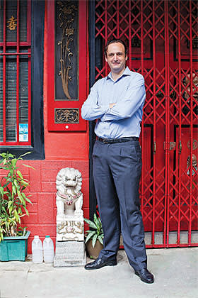 Frédéric de Senarclens outside his home in Singapore