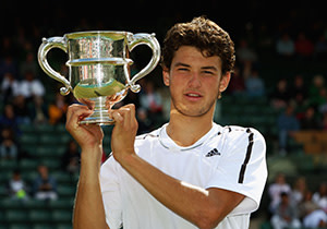 Grigor Dimitrov after winning the boys’ junior tournament at Wimbledon