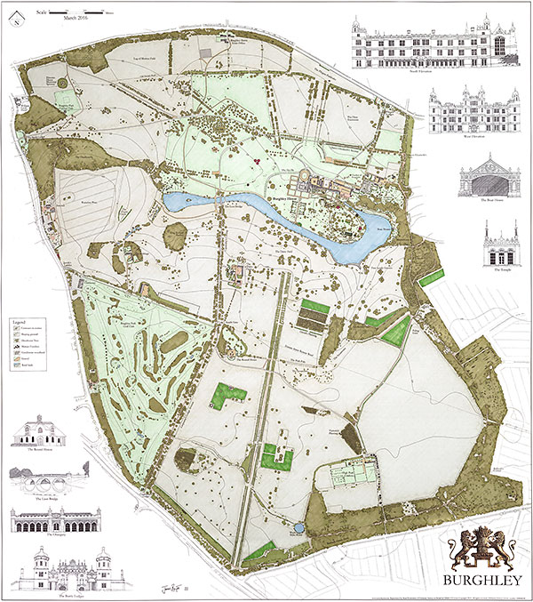 James Byatt’s map of the Burghley House estate