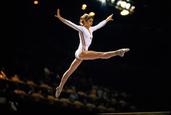 Nadia Comaneci in the 1976 Montreal Olympics