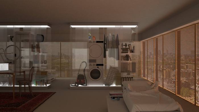 Rendering inspired by the shared living room for the ‘Hours’ project