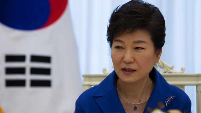 Park Geun Hye, South Korea's president, speaks during an interview at the presidential Blue House in Seoul, South Korea, on Friday, Jan. 10, 2014. Park said her nation will seek to join the Trans-Pacific Partnership (TPP) trade talks and wants progress toward a commercial deal with China this year, as a rising won threatens exports. Photographer: SeongJoon Cho/Bloomberg *** Local Caption *** Park Geun Hye