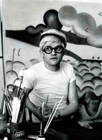 David Hockney in his London studio, circa 1965