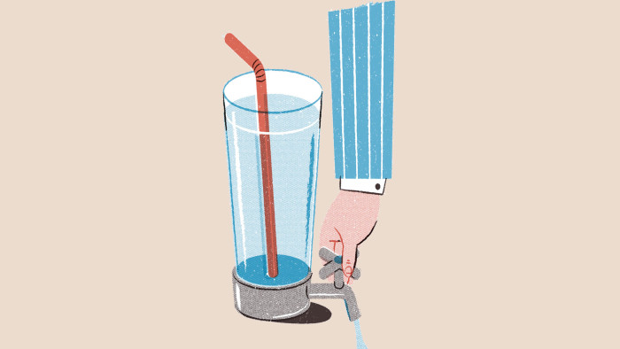 Illustration by Toby Leigh of a hand opening a tap of water