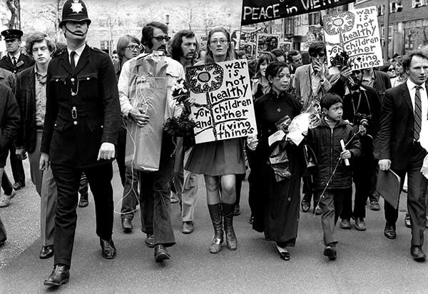 Frank Habicht, b 1938: 'Germany Peace message, Vanessa Redgrave (centre), Grosvenor Square, London', 1968