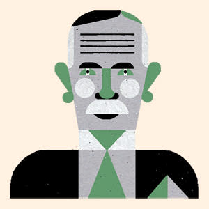 An illustration by Raymond Biesinger depicting John Maynard Keynes