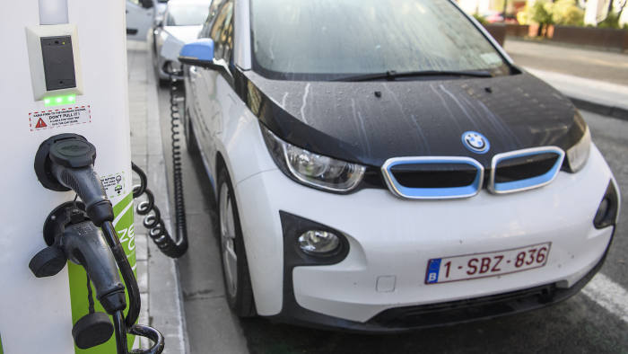 Charging the electric car in Brussels, Belgium on 25May 2018. (Photo by Maxym Marusenko/NurPhoto via Getty Images)