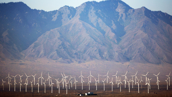 Wind power production in Xinjiang province, western China
