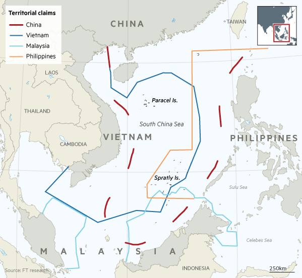 South China Sea territorial control map