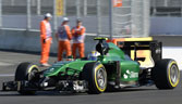 Caterham's Swedish driver Marcus Ericsson drives during the qualifying session of the inaugural Russian Grand Prix at the Sochi Autodrom in Sochi on October 11, 2014. 