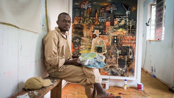 Paul Onditi, in his Nairobi studio