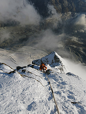 A climber on the Matterhorn