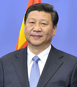 Xi Jinping at the EU headquarters in Brussels