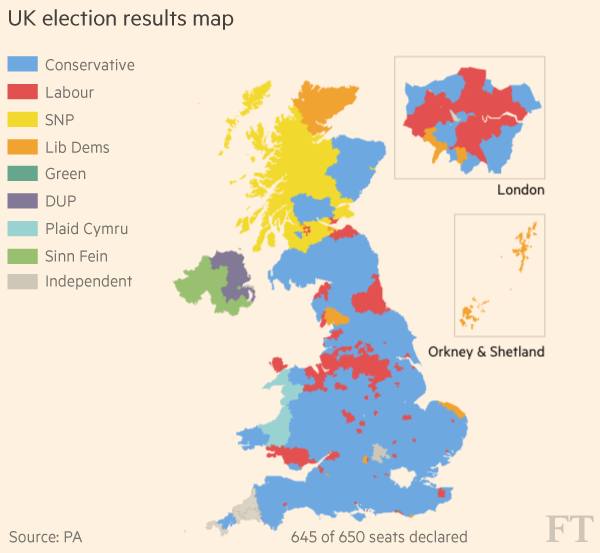 UK election results map
