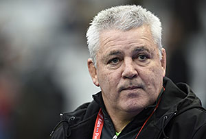 Wales' head coach Warren Gatland looks on prior to the Six Nations international rugby union match between France and Wales