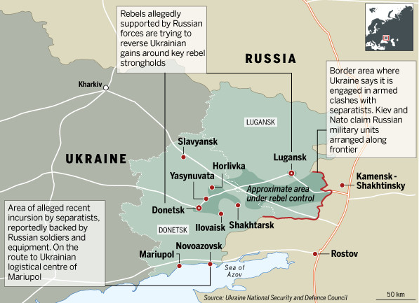 East Ukraine map