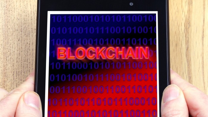 G0YYNC Blockchain shown on a tablet computer, Dorset, England, UK