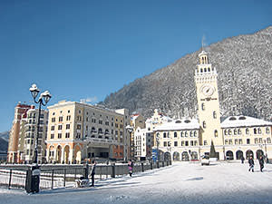 The central piazza in Rosa Khutor