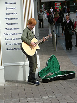 Ed Sheeran busking in Ireland, aged 14, 2005