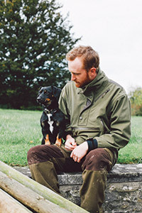 Wheatley-Hubbard with his dog