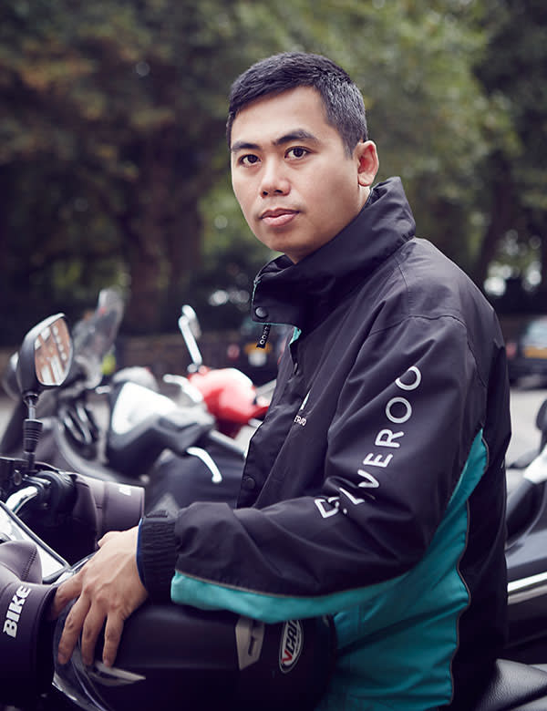 Bhone Kyaw, courier for food-delivery company Deliveroo