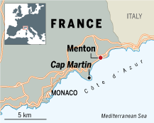 Map of Menton, Côte d’Azur