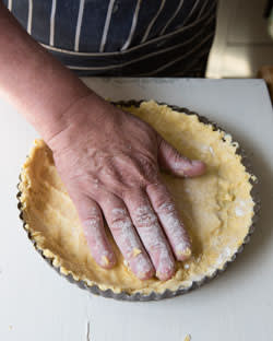 Dough placed on the tart ring