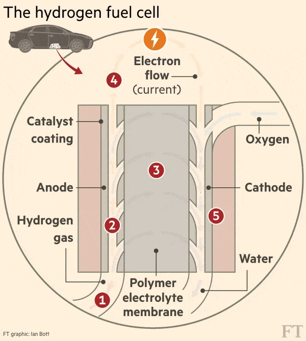 Infographic: hydrogen fuel cell car data