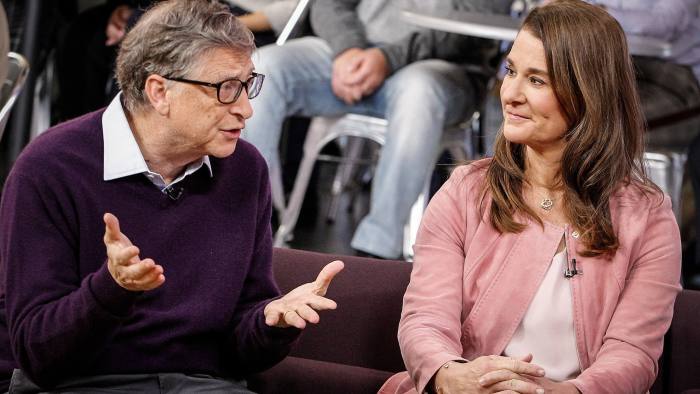 GOOD MORNING AMERICA - Bill and Melinda Gates are guests on "Good Morning America," Tuesday, February 13, 2018, airing on the ABC Television Network. (Photo by Lou Rocco/ABC via Getty Images) BILL GATES, MELINDA GATES