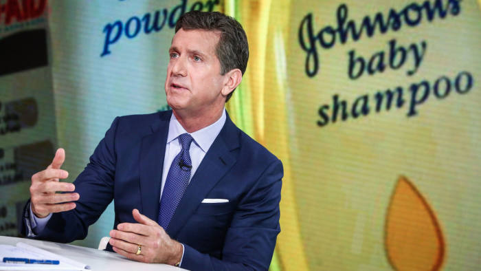 Alex Gorsky, Johnson & Johnson Chief Executive Officer, speaks during a Bloomberg interview in New York, U.S., on Monday, June 26, 2017. Photographer: Christopher Goodney/Bloomberg