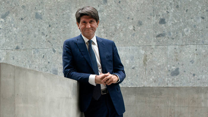 Professor Gianmario Verona, new rector of Bocconi university portraited on the new university’s building in Milan. November 02nd 2016.