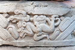 The stucco frieze at the Tecolote complex