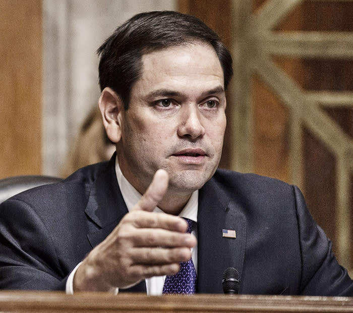 WASHINGTON, DC - JUNE 19: U.S. Sen. Marco Rubio (R-FL) questions Kelly Craft, President Trump's nominee to be Representative to the United Nations, during her nomination hearing before the Senate Foreign Relations Committee on June 19, 2019 in Washington, DC. Craft has faced extensive scrutiny for her ties to the coal industry, as well as allegations that she was frequently absent during her time as the U.S. Ambassador to Canada. (Photo by Stefani Reynolds/Getty Images)