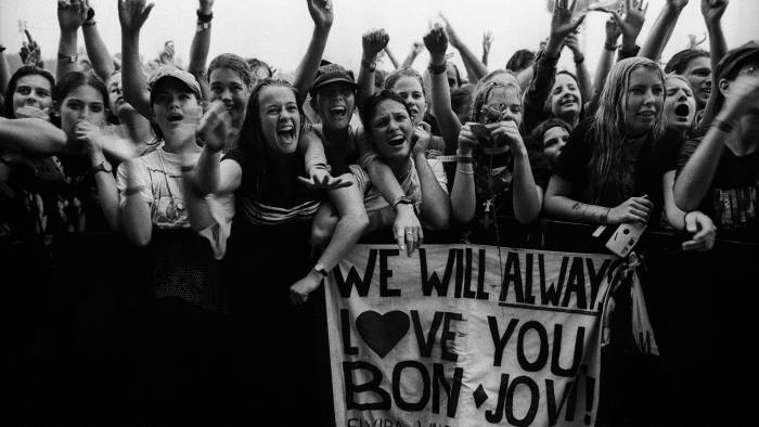 Fans at an open-air performance in Landgraaf, the Netherlands, 1996