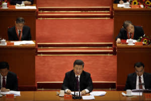 Chinese President Xi Jinping speaks during a conference to commemorate the 40th anniversary of China's Reform and Opening Up policy at the Great Hall of the People in Beijing, Tuesday, Dec. 18, 2018. China will never seek hegemony, President Xi Jinping said Tuesday as global concerns persist over the country‚Äôs growing economic influence. (AP Photo/Mark Schiefelbein)