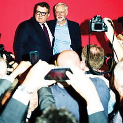 With his newly elected deputy Tom Watson, at the QEII centre, London, September 12