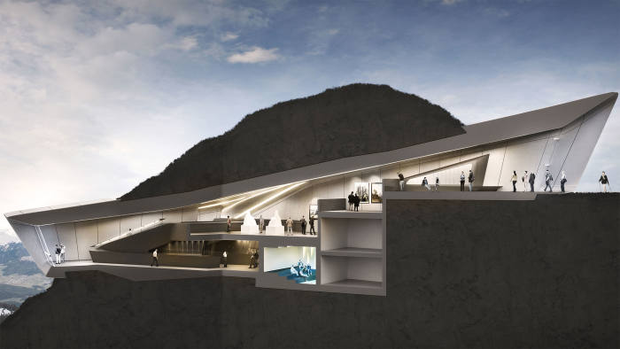 CGI of the Messner Mountain Museum at Plan de Corones in the South Tyrol in northern Italy