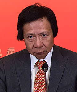Thomas Kwok, co-chairman of Sun Hung Kai Properties Ltd., pauses as he listens during the company's news conference in Hong Kong, China, on Friday, Sept. 12, 2014