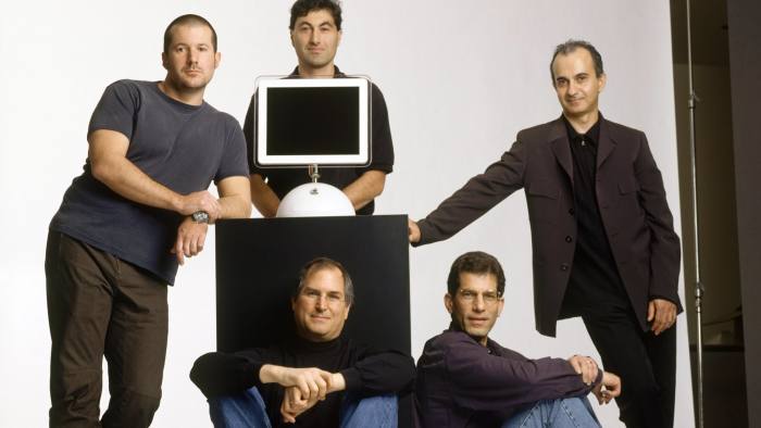 DO NOT Use Without Permission Steve Jobs with key members of his brain trust (from left), Design Chief Jonathan Ive, Software Guru Avie Tevanian, Hardware Chief Jon Rubinstein and Applications Czar Sina Tamaddon are photographed in 2002. (Photo by Michael O'Neill/Contour RA by Getty Images)
