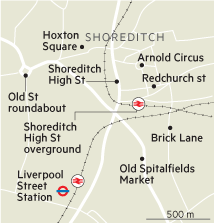 map of Shoreditch