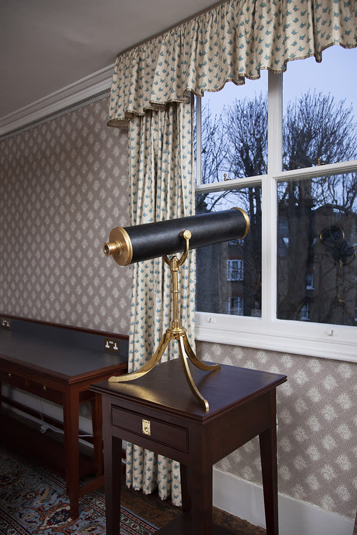 Twickenham, part of London now, was a rural outpost in Turner's time. His bucolic view from the bedroom window is recreated for visitors when peering through this telescope